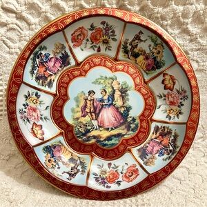 Vtg 1971 Daher Tin Bowl Victorian Garden Decorated Baroque Ware England Rare